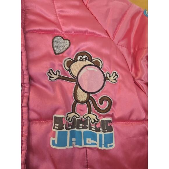 Bobby Jack Pink Puffer Jacket Coat Size 7/8 Vintage Y2K - Picture 3 of 9